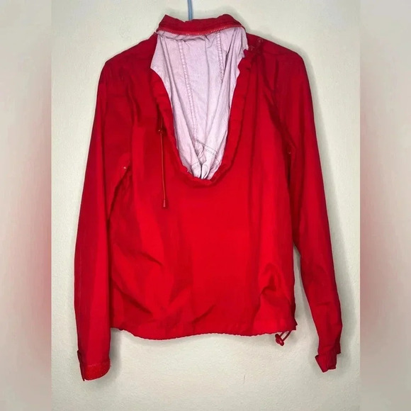 "Retro 90s Red Tommy Hilfiger Hooded Windbreaker Jacket" Vintage - Picture 2 of 5